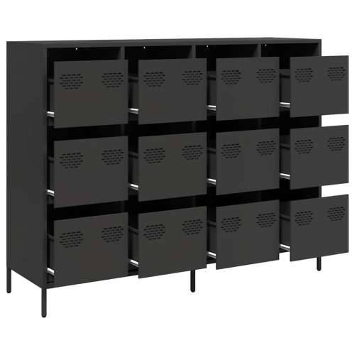 Komoda crna 135x39x103,5 cm hladno valjani čelik - Crna 1 Cijena