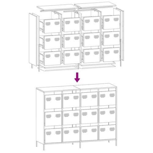 Komoda crna 135x39x103,5 cm hladno valjani čelik - Crna 1 Cijena