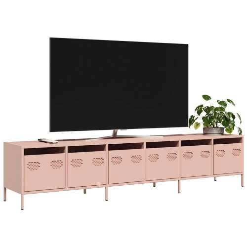 TV ormarić ružičasti 202x39x43,5 cm hladno valjani čelik - Ružičasta 1 202 cm Cijena