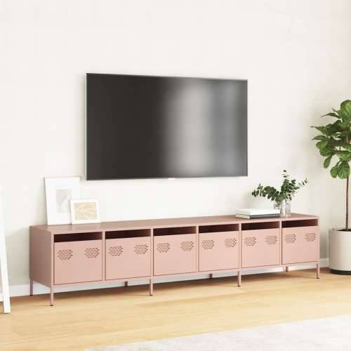 TV ormarić ružičasti 202x39x43,5 cm hladno valjani čelik - Ružičasta 1 202 cm Cijena