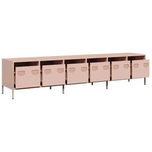TV ormarić ružičasti 202x39x43,5 cm hladno valjani čelik - Ružičasta 1 202 cm Cijena
