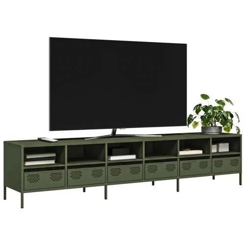 TV ormarić maslinastozeleni 202x39x43,5 cm čelični - Maslinovo zelena 1 202 cm Cijena