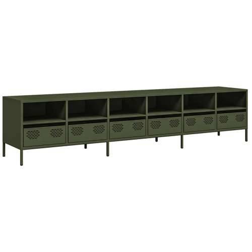 TV ormarić maslinastozeleni 202x39x43,5 cm čelični - Maslinovo zelena 1 202 cm Cijena