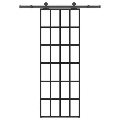 Klizna vrata s priborom 76 x 205 cm od ESG stakla i aluminija - 76 x 205 cm (213.5 cm) 1 Rešetke 6 x 4 Cijena