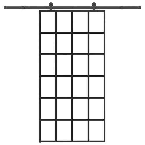 Klizna vrata s okovom 102x205 cm ESG staklo i aluminij - 102 x 205 cm (213.5 cm) 1 Rešetke 6 x 4 Cijena