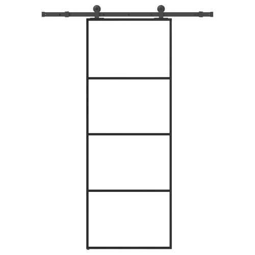 Klizna vrata s priborom 76 x 205 cm od ESG stakla i aluminija - Transparentan 76 x 205 cm (152.5 cm) 1 Cijena