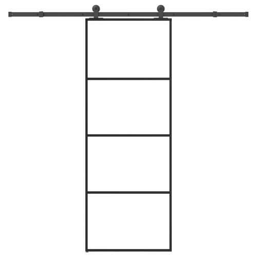 Klizna vrata s priborom 76 x 205 cm od ESG stakla i aluminija - Transparentan 76 x 205 cm (213.5 cm) 1 Cijena