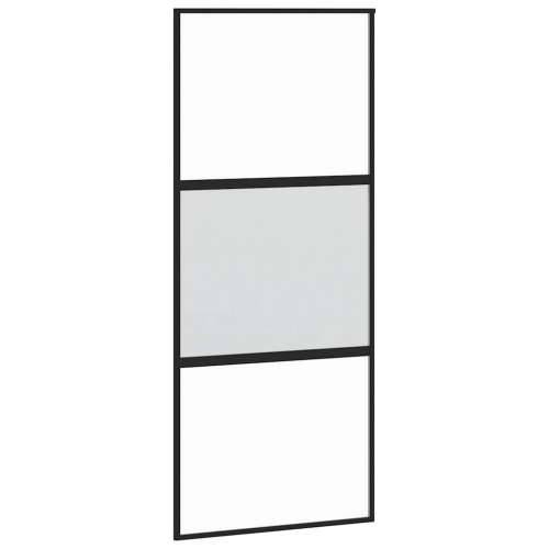Klizna vrata s priborom 90 x 205 cm kaljeno staklo i aluminij - 90 x 205 cm (213.5 cm) 1 2 vodoravne šipke matt and transparent Cijena