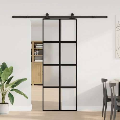 Klizna vrata s priborom 76 x 205 cm kaljeno staklo i aluminij - 76 x 205 cm (213.5 cm) 1 matt and transparent Cijena