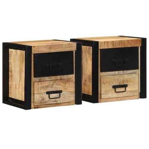 Noćni ormarići 2 kom 40x35x40 cm Puno grubo drvo Mango - 2 masivno drvo manga Cijena