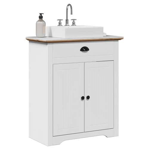 Kupaonski ormarić za Lavabo - Umivaonik “BODO” bijelo-smeđi 70x35x80 cm - Bijela i smeđa 1 Cijena