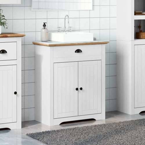 Kupaonski ormarić za Lavabo - Umivaonik “BODO” bijelo-smeđi 70x35x80 cm - Bijela i smeđa 1 Cijena