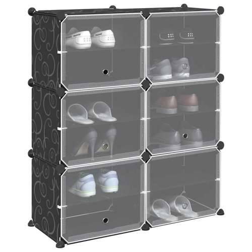 Organizator za kocke za pohranu sa 6 kocki i vratima crni PP - 84.5 x 31.5 x 93.5 cm 1 Cijena