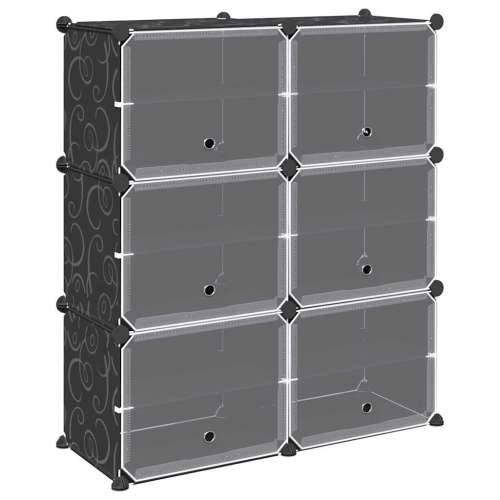 Organizator za kocke za pohranu sa 6 kocki i vratima crni PP - 84.5 x 31.5 x 93.5 cm 1 Cijena