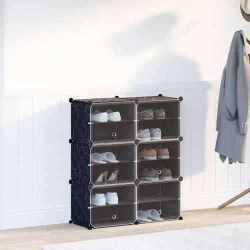 Organizator za kocke za pohranu sa 6 kocki i vratima crni PP - 84.5 x 31.5 x 93.5 cm 1 Cijena