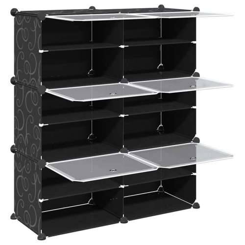 Organizator za kocke za pohranu sa 6 kocki i vratima crni PP - 84.5 x 31.5 x 93.5 cm 1 Cijena