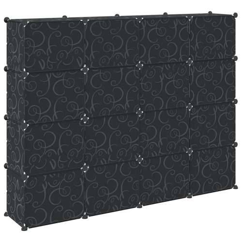 Organizator za kocke za pohranu sa 16 kocki i vratima crni PP - 165.5 x 31.5 x 123 cm 1 Cijena