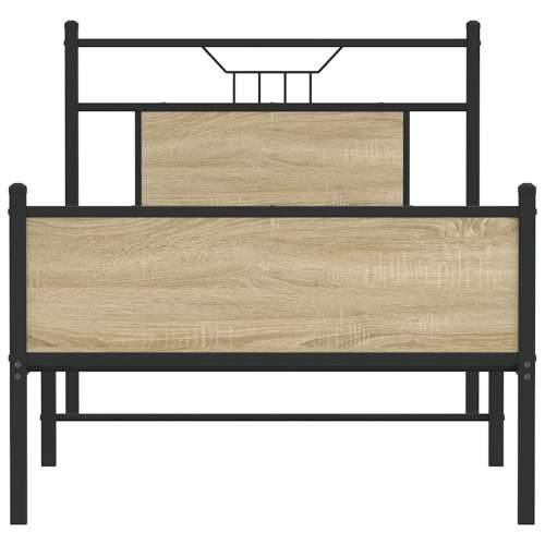 Okvir kreveta bez madraca boja hrasta sonome 80 x 200 cm drveni - sonoma hrast 80 x 200 cm s uzglavljem i visokim podnožjem Cijena