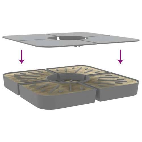 4-dijelni set suncobrana za križni suncobran 100 kg PP - Svjetlosiva 1 Cijena