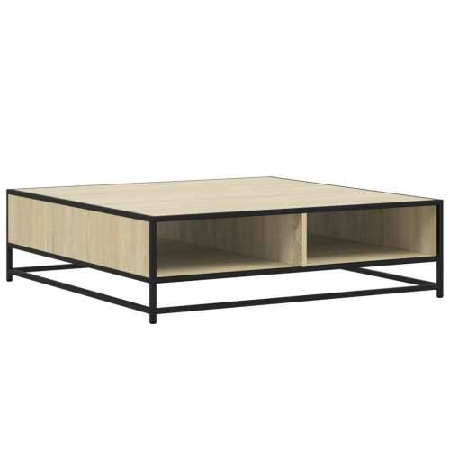 Stol za kavu Sonoma hrast Konstruirano drvo i metal - sonoma oak and black 100 x 100 x 30 cm 1 Cijena