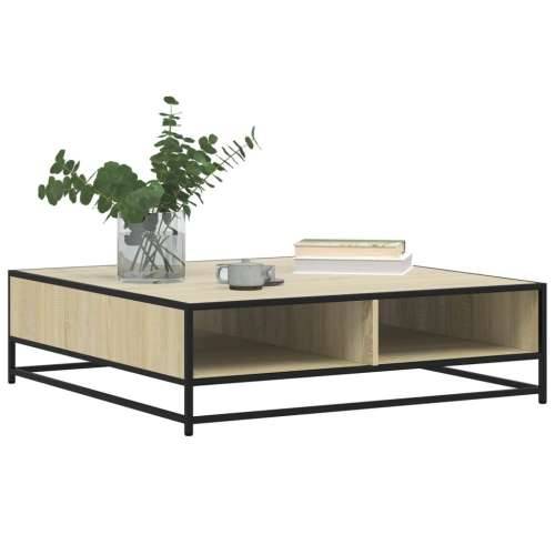 Stol za kavu Sonoma hrast Konstruirano drvo i metal - sonoma oak and black 100 x 100 x 30 cm 1 Cijena