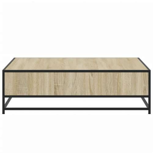 Stol za kavu Sonoma hrast Konstruirano drvo i metal - sonoma oak and black 100 x 100 x 30 cm 1 Cijena