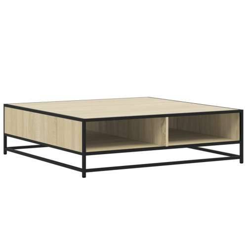 Stol za kavu Sonoma hrast Konstruirano drvo i metal - sonoma oak and black 100 x 100 x 30 cm 1 Cijena