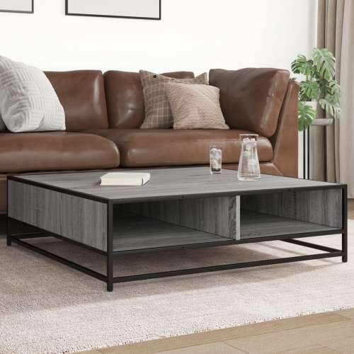 Stol za kavu Sivi Sonoma Konstruirano drvo i metal - grey sonoma and black 100 x 100 x 30 cm 1 Cijena