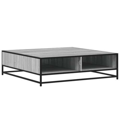 Stol za kavu Sivi Sonoma Konstruirano drvo i metal - grey sonoma and black 100 x 100 x 30 cm 1 Cijena
