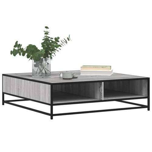 Stol za kavu Sivi Sonoma Konstruirano drvo i metal - grey sonoma and black 100 x 100 x 30 cm 1 Cijena