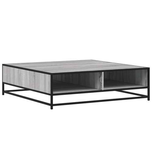 Stol za kavu Sivi Sonoma Konstruirano drvo i metal - grey sonoma and black 100 x 100 x 30 cm 1 Cijena