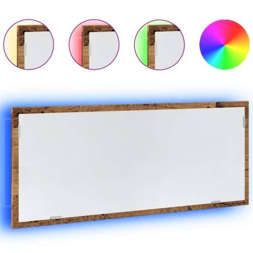 LED kupaonsko ogledalo staro drvo 100x8,5x37 cm - Staro drvo 1 Cijena