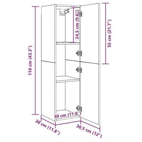 TV ormarić staro drvo 30,5x30x110 cm konstruirano drvo - Staro drvo 1 110 cm Cijena
