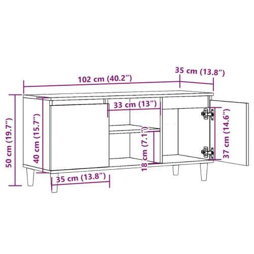 TV ormarić Artisan hrast 102x35x50 cm izrađeno drvo - hrast artisan 1 Cijena