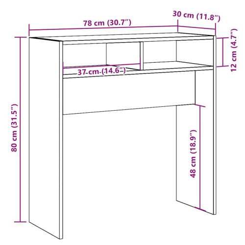 konzolni stol Artisan hrast 78x30x80 cm konstruirano drvo - 1 hrast artisan 78 cm Cijena