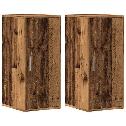 Ormari za cipele 2 kom staro drvo 32x35x70 cm konstruirano drvo - Staro drvo 31.5 x 35 x 70 cm 1 2x shoe cabinet with door Cijena
