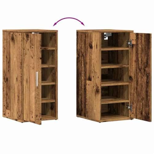 Ormari za cipele 2 kom staro drvo 32x35x70 cm konstruirano drvo - Staro drvo 31.5 x 35 x 70 cm 1 2x shoe cabinet with door Cijena