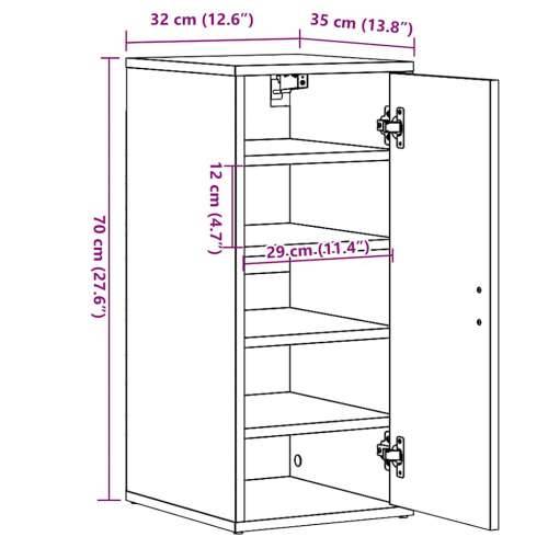 Ormari za cipele 2 kom staro drvo 32x35x70 cm konstruirano drvo - Staro drvo 31.5 x 35 x 70 cm 1 2x shoe cabinet with door Cijena