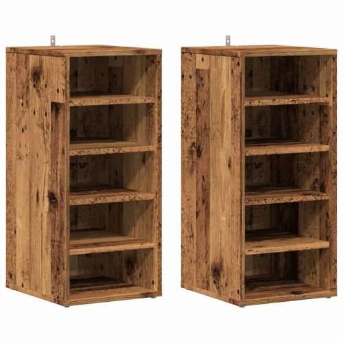 Ormari za cipele 2 kom staro drvo 32x35x70 cm konstruirano drvo - Staro drvo 31.5 x 35 x 70 cm 1 2x shoe cabinet without door Cijena