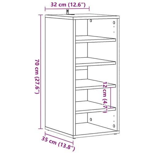 Ormari za cipele 2 kom staro drvo 32x35x70 cm konstruirano drvo - Staro drvo 31.5 x 35 x 70 cm 1 2x shoe cabinet without door Cijena
