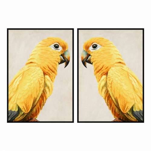 Slika DKD Home Decor Papagaj Tropsko (103 x 4,2 x 143 cm) (2 kom.) Cijena