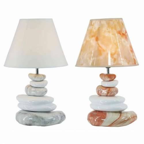 Stolna svjetiljka DKD Home Decor Siva Smeđa Poliester Gres Keramika (2 pcs) (28 x 28 x 48 cm) Cijena