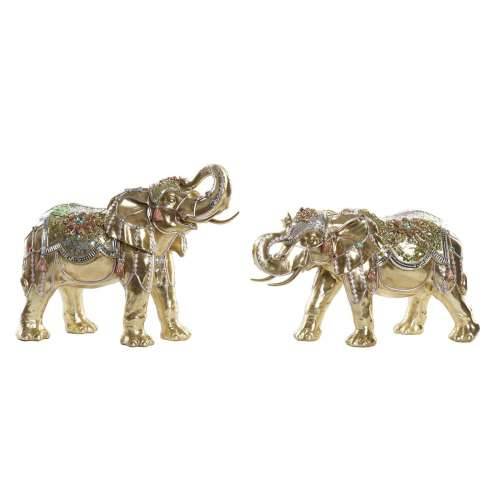 Ukrasna figura DKD Home Decor Slon zlatan Smola Pisana (45,5 x 20 x 35 cm) (2 kom.) Cijena