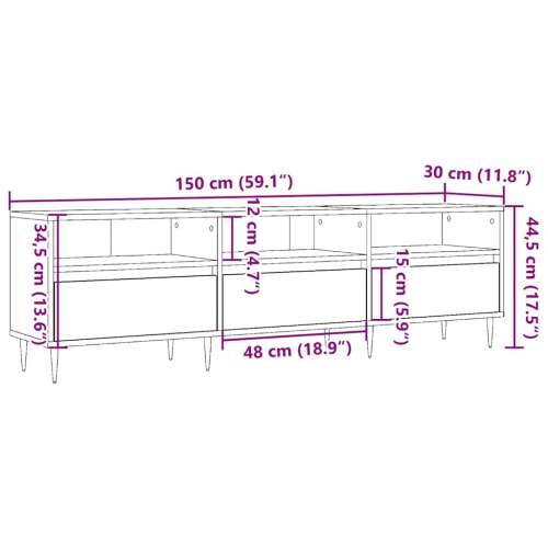 TV ormarić staro drvo 150x30x44,5 cm konstruirano drvo - Staro drvo 1 Cijena