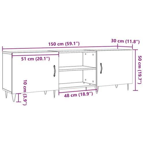 TV ormarić Artisan hrast 150x30x50 cm izrađeno drvo - hrast artisan 1 Cijena