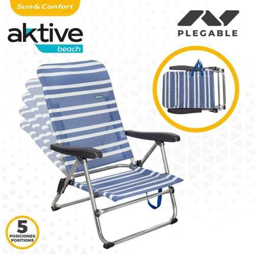 Sklopivu Stolicu Aktive Mykonos prugasto 47 x 85 x 50 cm (4 kom.) Cijena