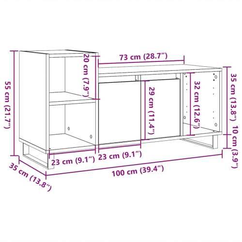 TV ormarić staro drvo 100x35x55 cm konstruirano drvo - Staro drvo 1 Cijena