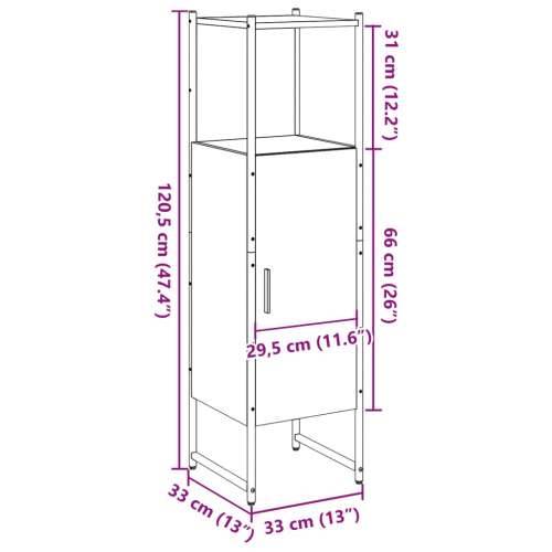 Kupaonski ormarić staro drvo 33x33x120,5 cm konstruirano drvo - Staro drvo 1 Cijena