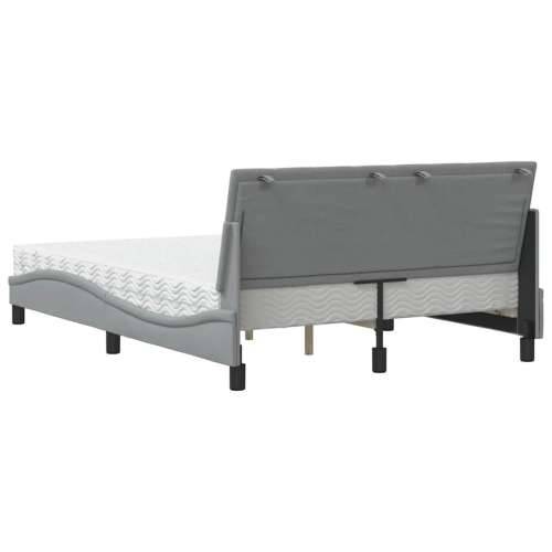 Krevet s madracem svjetlosivi 120 x 200 cm od tkanine - Svjetlosiva 120 x 200 cm Cijena