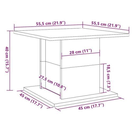Stol za kavu Artisan hrast 55,5x55,5x40 cm izrađeno drvo - hrast artisan 55.5 x 55.5 x 40 cm 1 Cijena